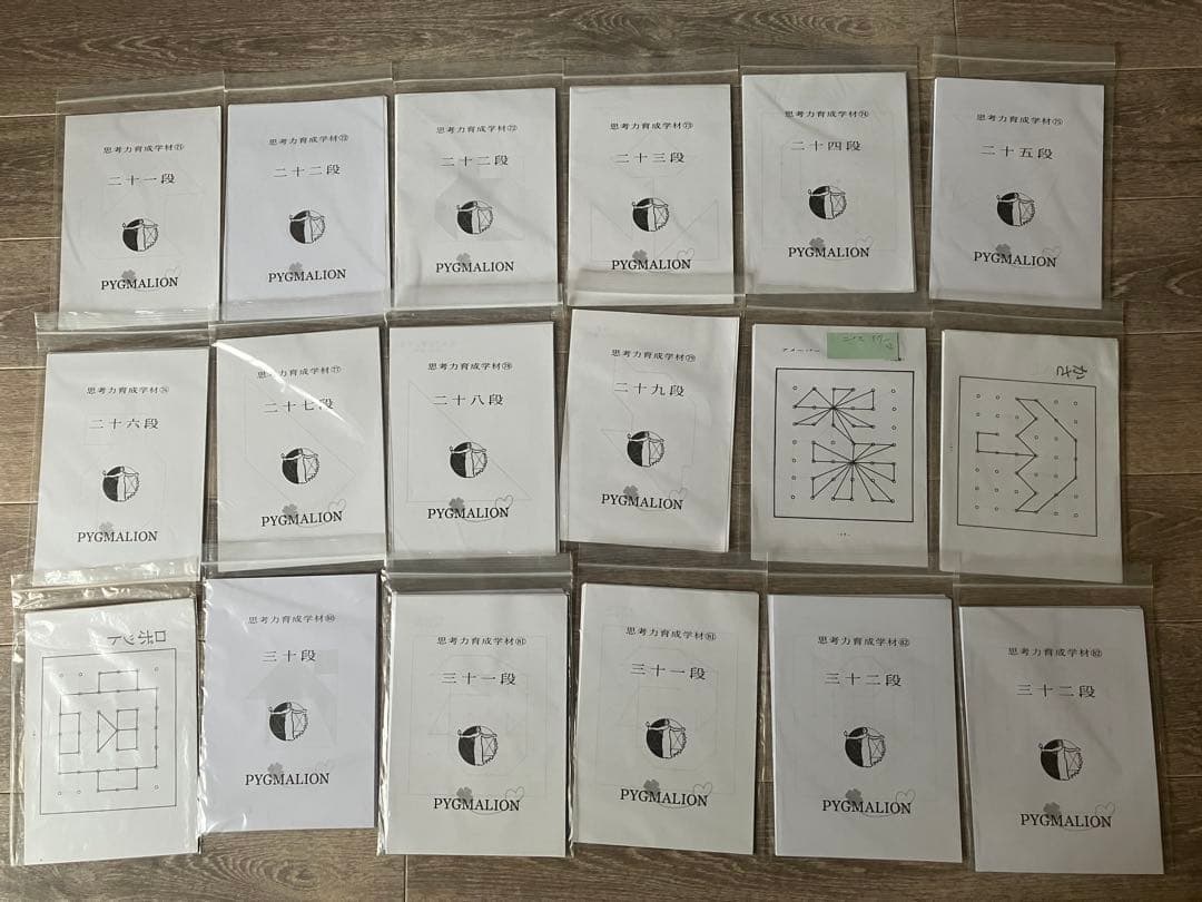 【希少・袋入】ピグマリオン 思考力育成教材 17点セット 二十一段〜三十二段 思考力育成家庭講座 第1講座 10級～7級