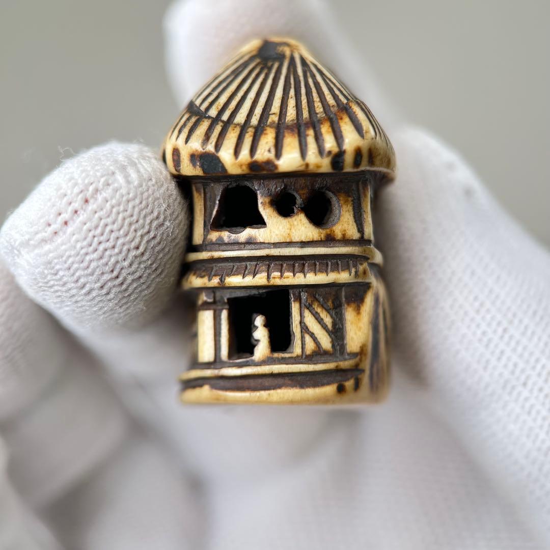 彫刻極上根付天然素材アンティーク骨董飾り物古美術置物細密細工