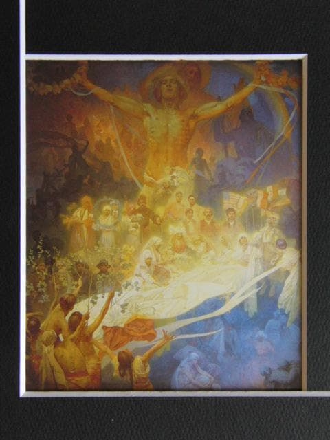 アルフォンス・ミュシャ、スラヴ賛歌、希少な画集より、新品高級額・額装付