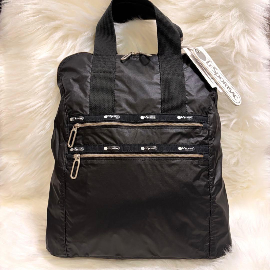 【新品】LeSportsac（レスポートサック）リュック 2way 黒 無地