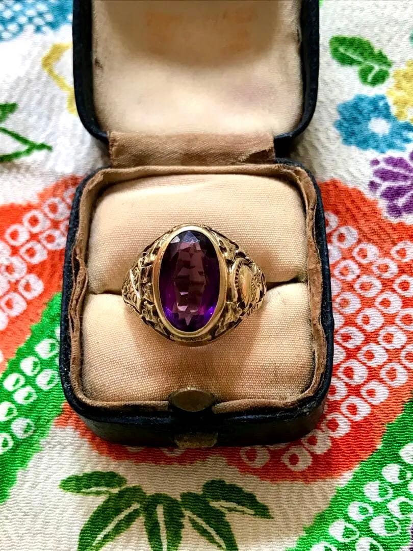 TIFFANYティファニー ヴィンテージ カレッジリング★アメシスト ヴィンテージ ティファニー カレッジリング【TIFFANY & Co】【1930's