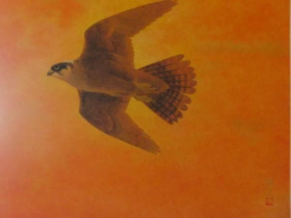 藤井 康夫 、隼飛翔、大判・豪華画版、版上落款入、新品額付