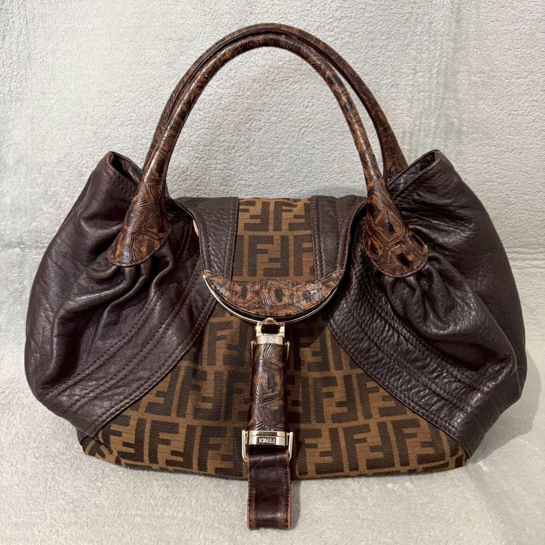 Fendi Zucca Spy Bag Brown Handbag - メルカリ