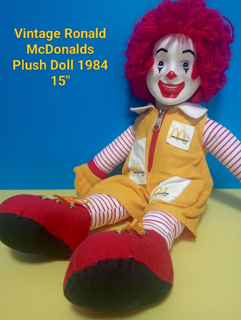 美品1984年製マクドナルド ロナルド 約３８cm ヴィンテージドール ドナルド