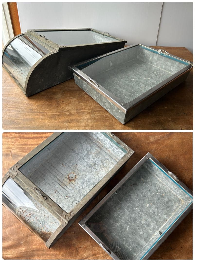 アンティーク Rガラスケース ディスプレイ 駄菓子屋 レトロ ブリキ