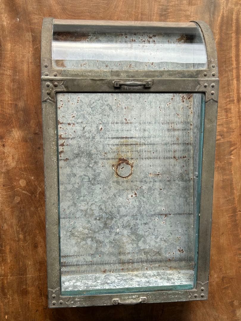 アンティーク Rガラスケース ディスプレイ 駄菓子屋 レトロ ブリキ