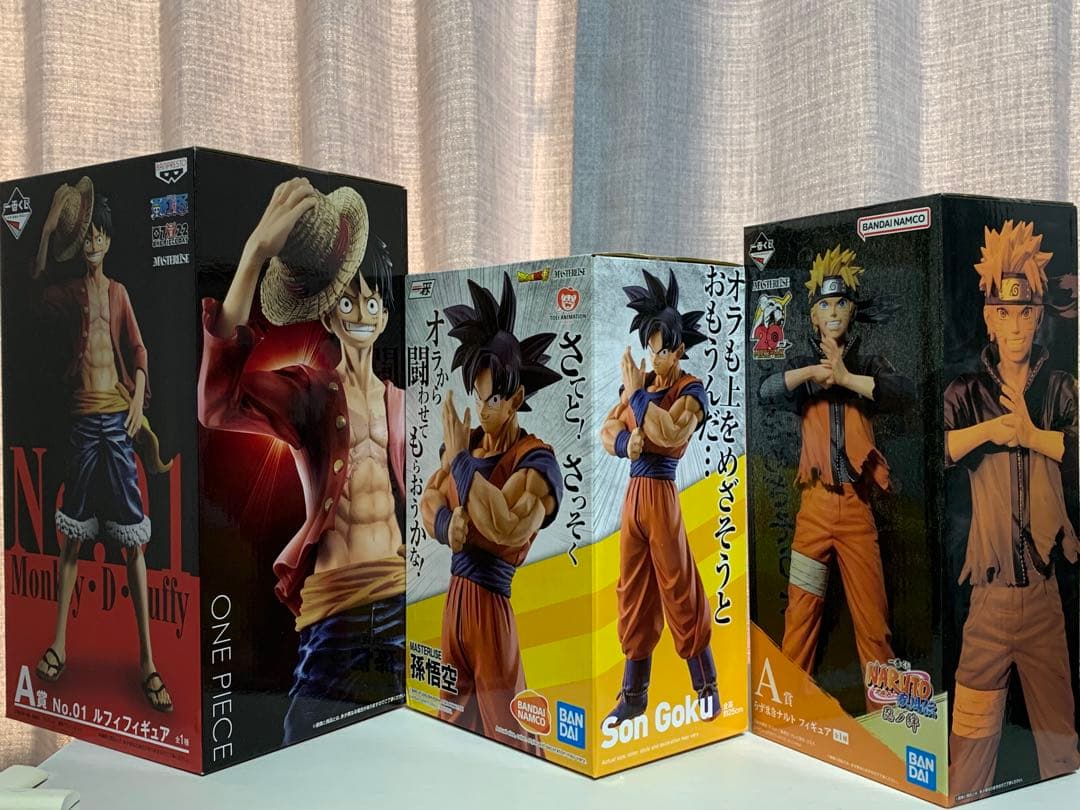 開封済】一番くじ フィギュア ルフィ、悟空、ナルト 3体セット - メルカリ