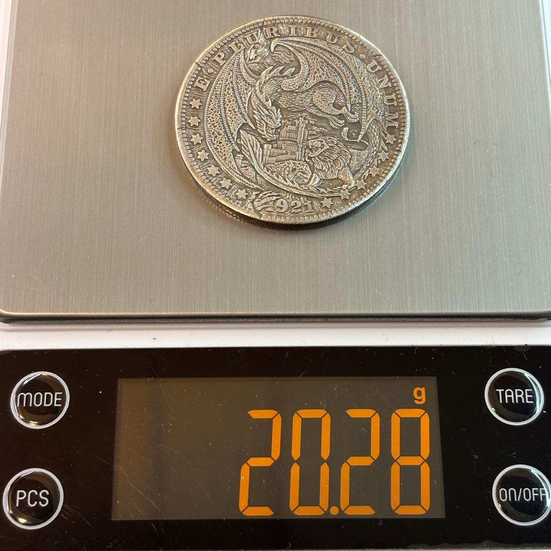 1921年 コイン 硬貨 ドラゴンとライオン - メルカリ