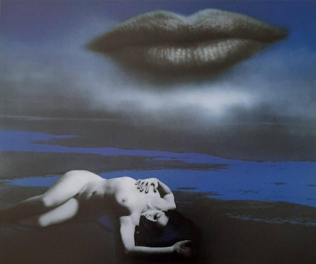 森秀雄、「偽りの青空」、希少画集の額装画、人気作品、オーダーマット付