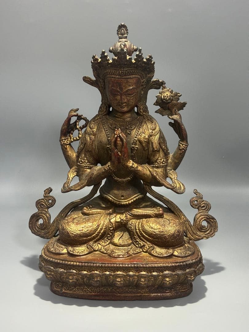 仏教古美術 純銅静座観音 四腕観音仏像文化遺産 文化財仏像伝承 131010_491565949682736159384_9