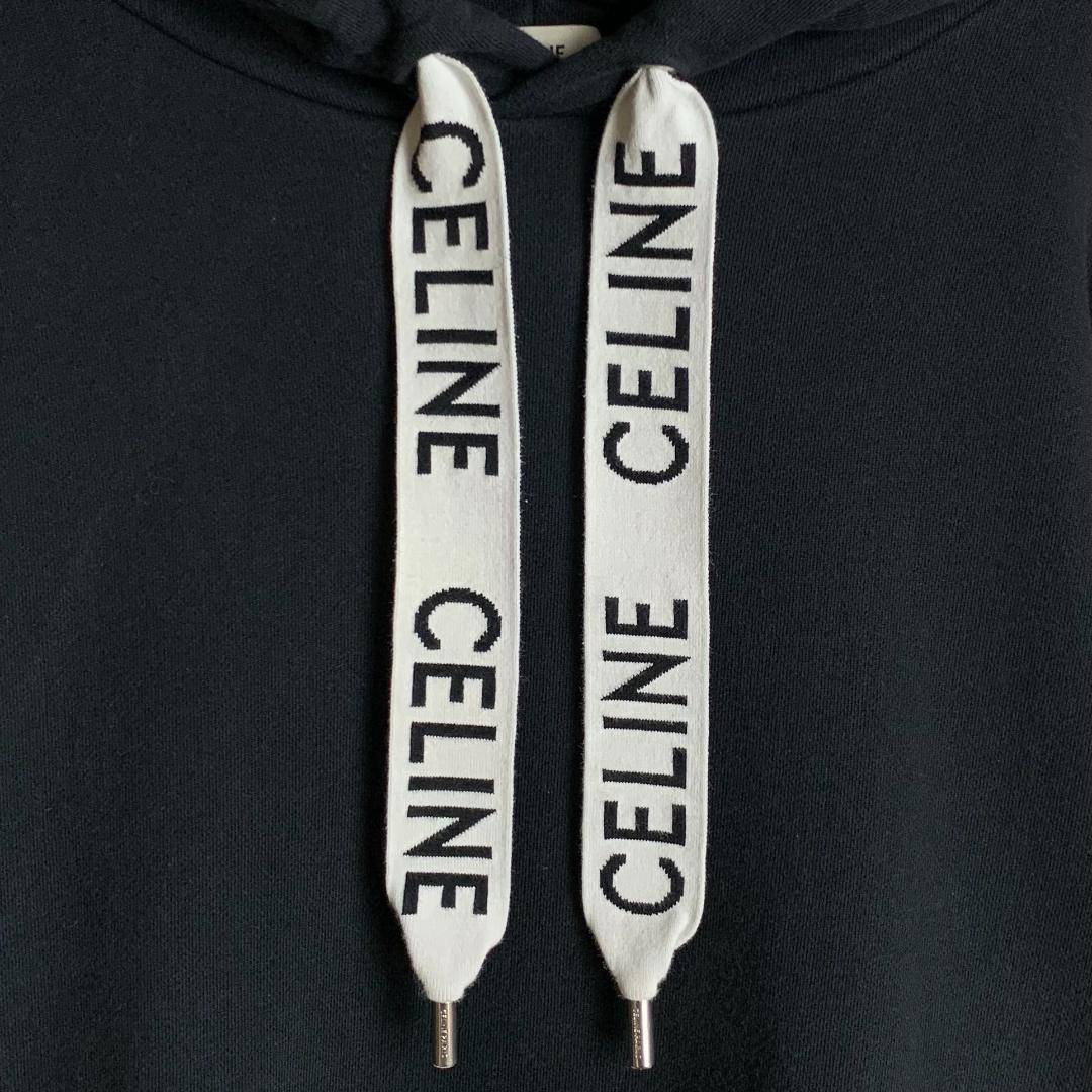 希少XXL・最高級の逸品】セリーヌ☆ドローコードロゴ入りパーカー/2938