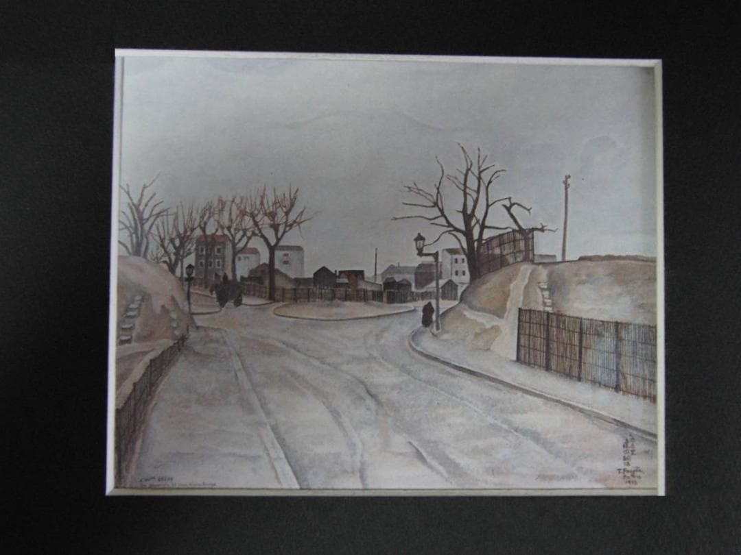 藤田嗣治、「Paysage de banlieue sous la neige」 没後 50年 藤田嗣治展 東京都美術館 : 川沿いのラプソディ