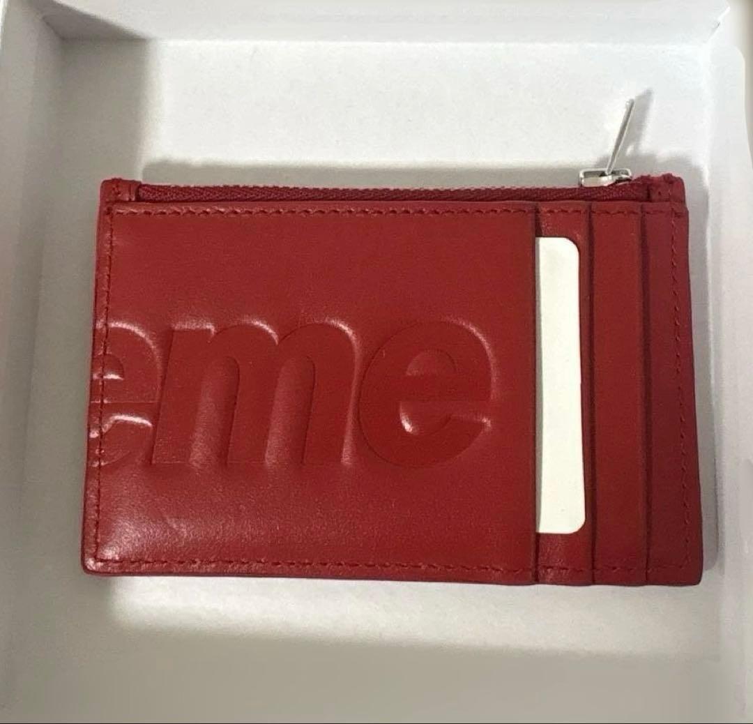完売品 supreme レザーカードケース レッド - メルカリ