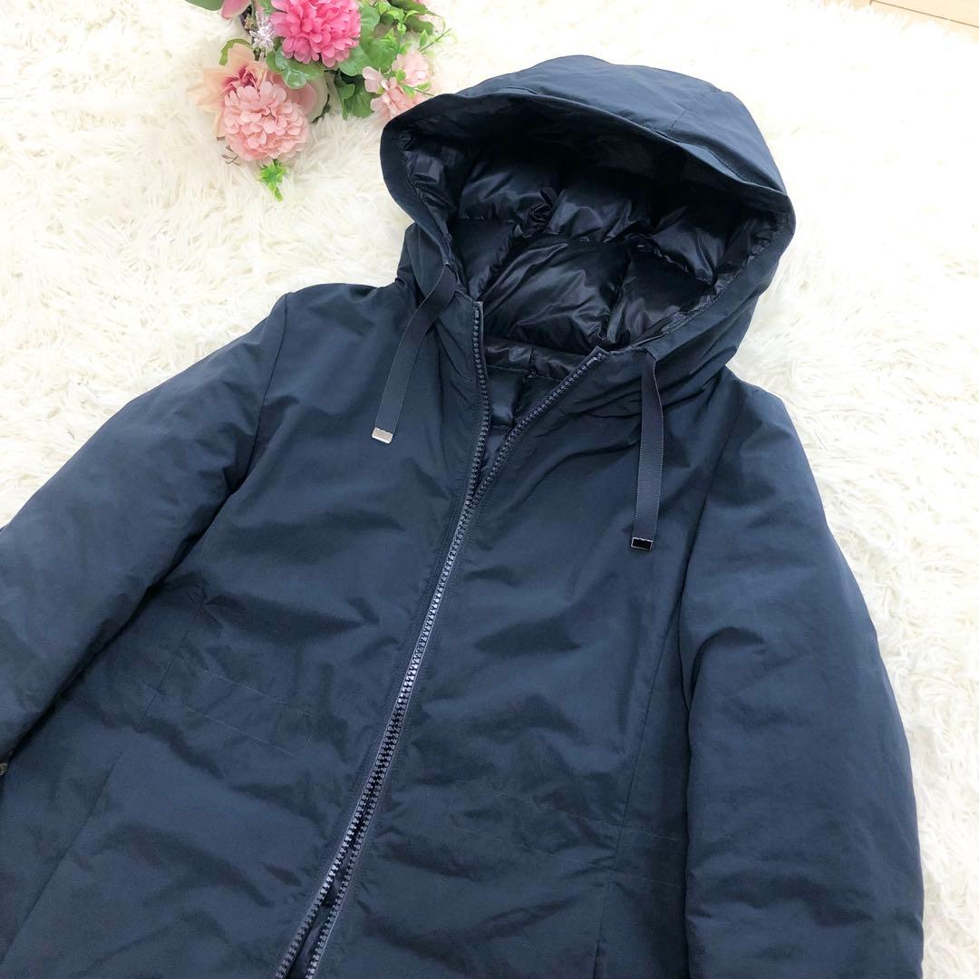 美品☆極暖 セオリーリュクス リバーシブルダウンコート フード