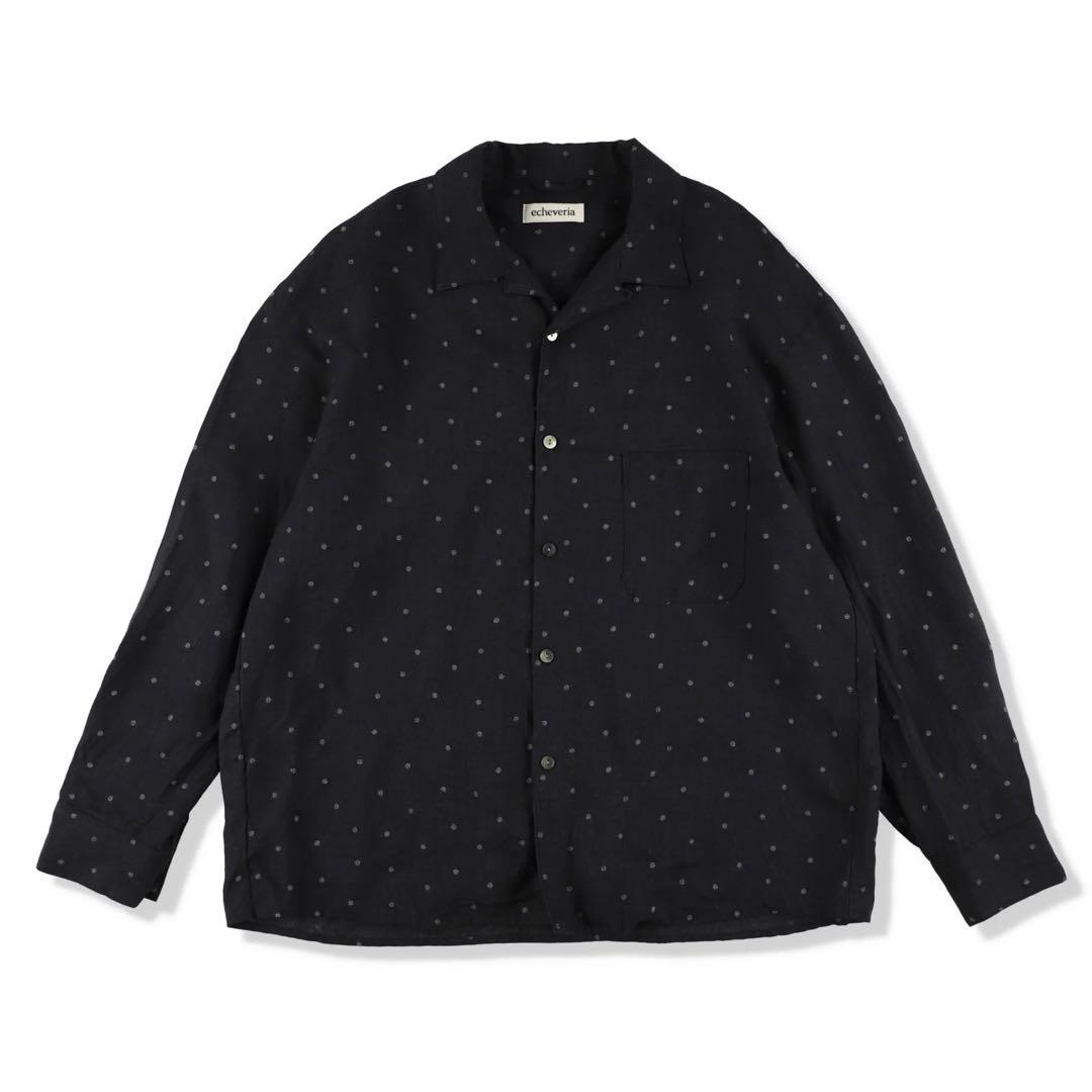 トップス echeveria Linen dot open collar shirts