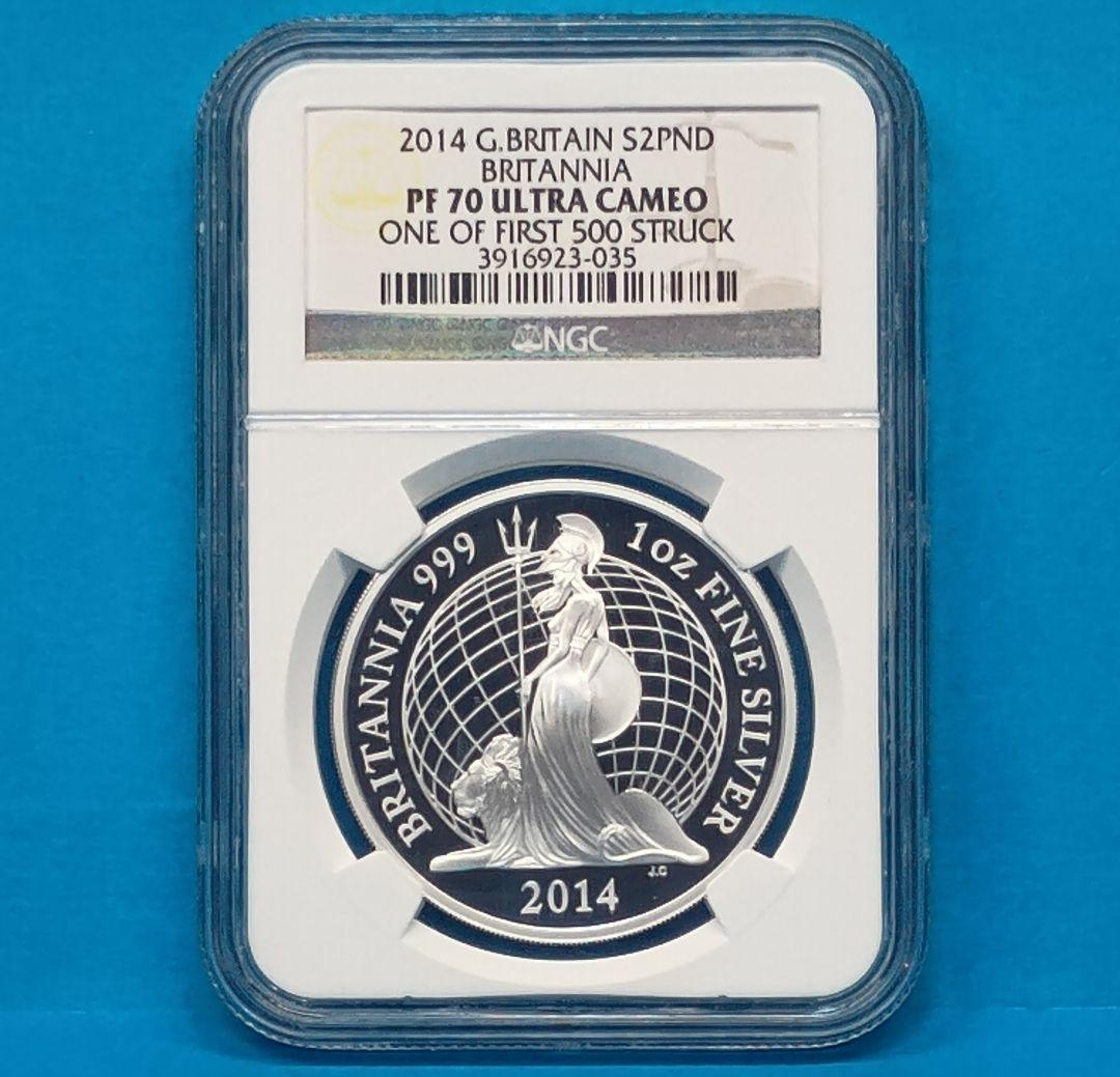 2014 ブリタニア ウナ ライオン 2ポンド銀貨 PF70 UC 最高鑑定 ③
