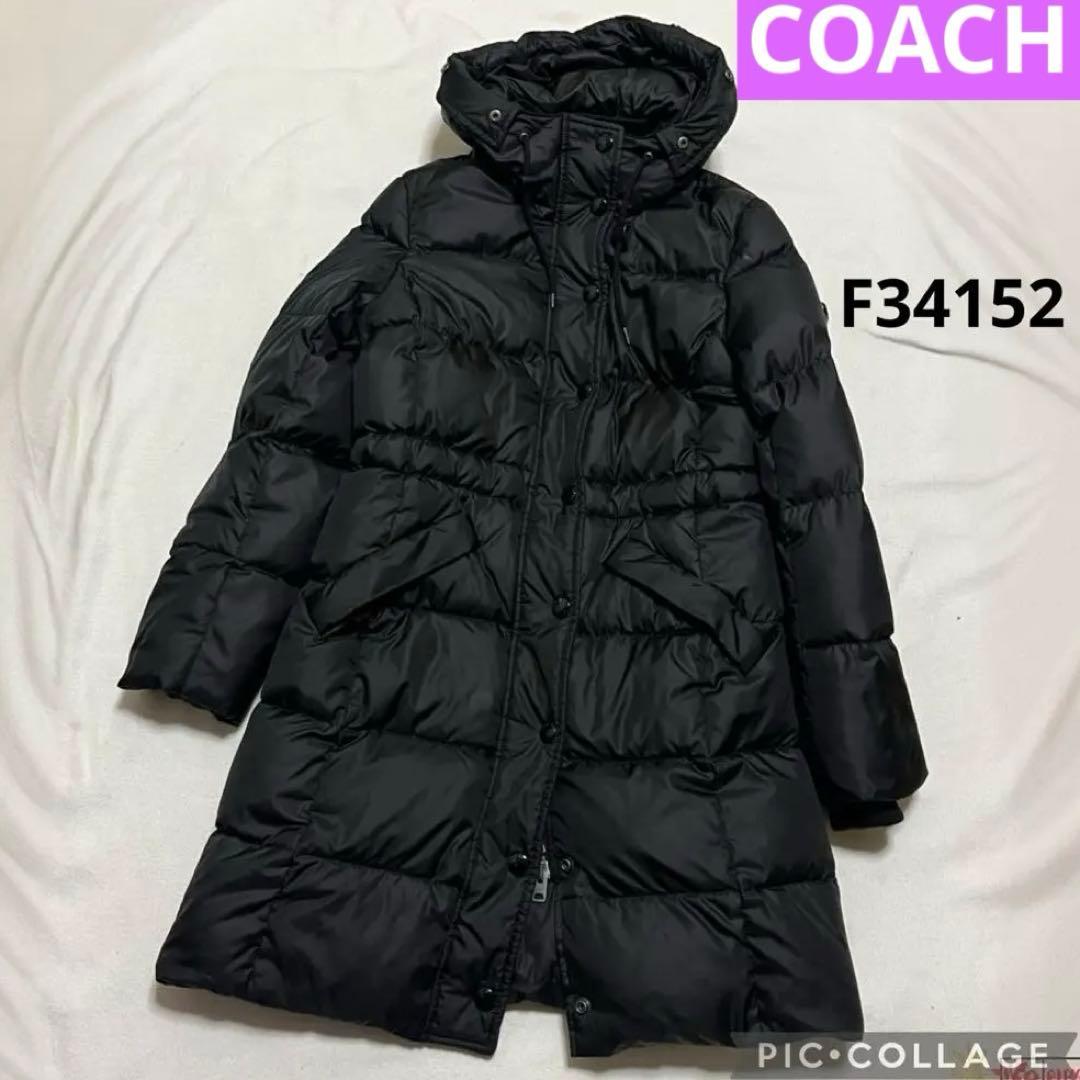 コーチ ダウンコート ジャケット XSブラック Cマーク F34152 - メルカリ