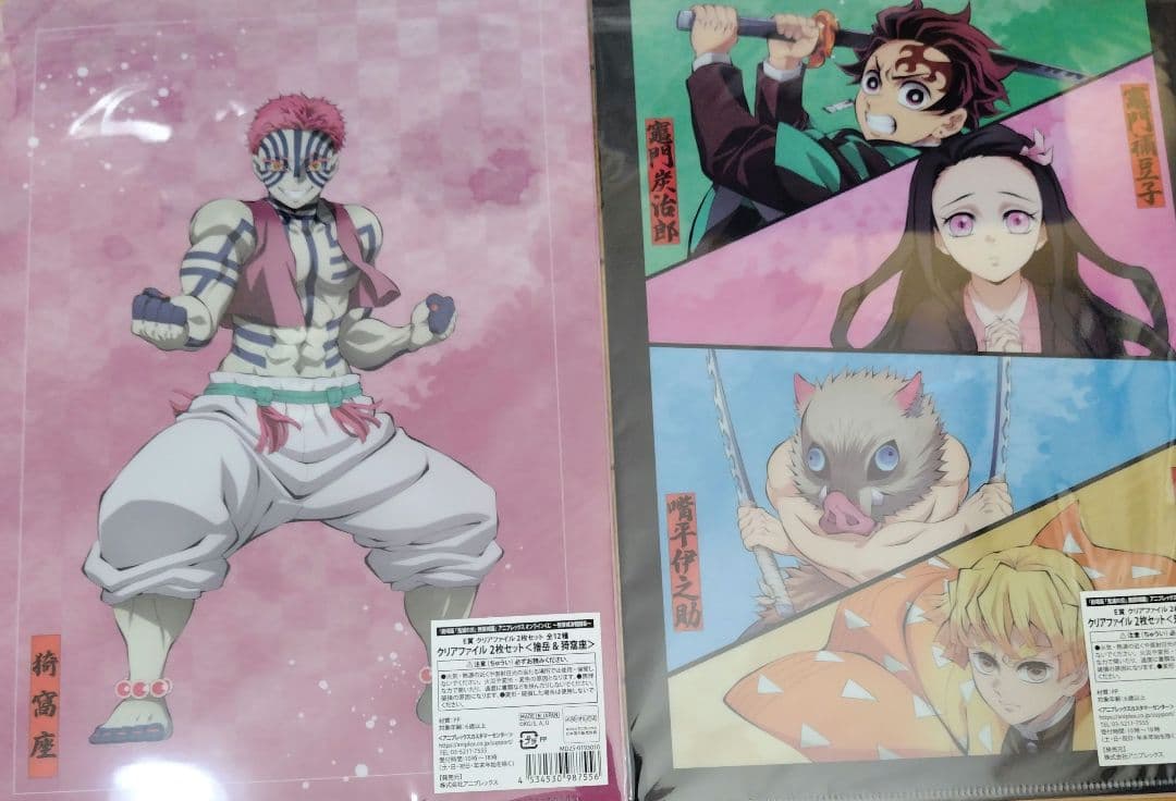 鬼滅の刃 アニプレックスオンラインくじ E賞 クリアファイル 2枚