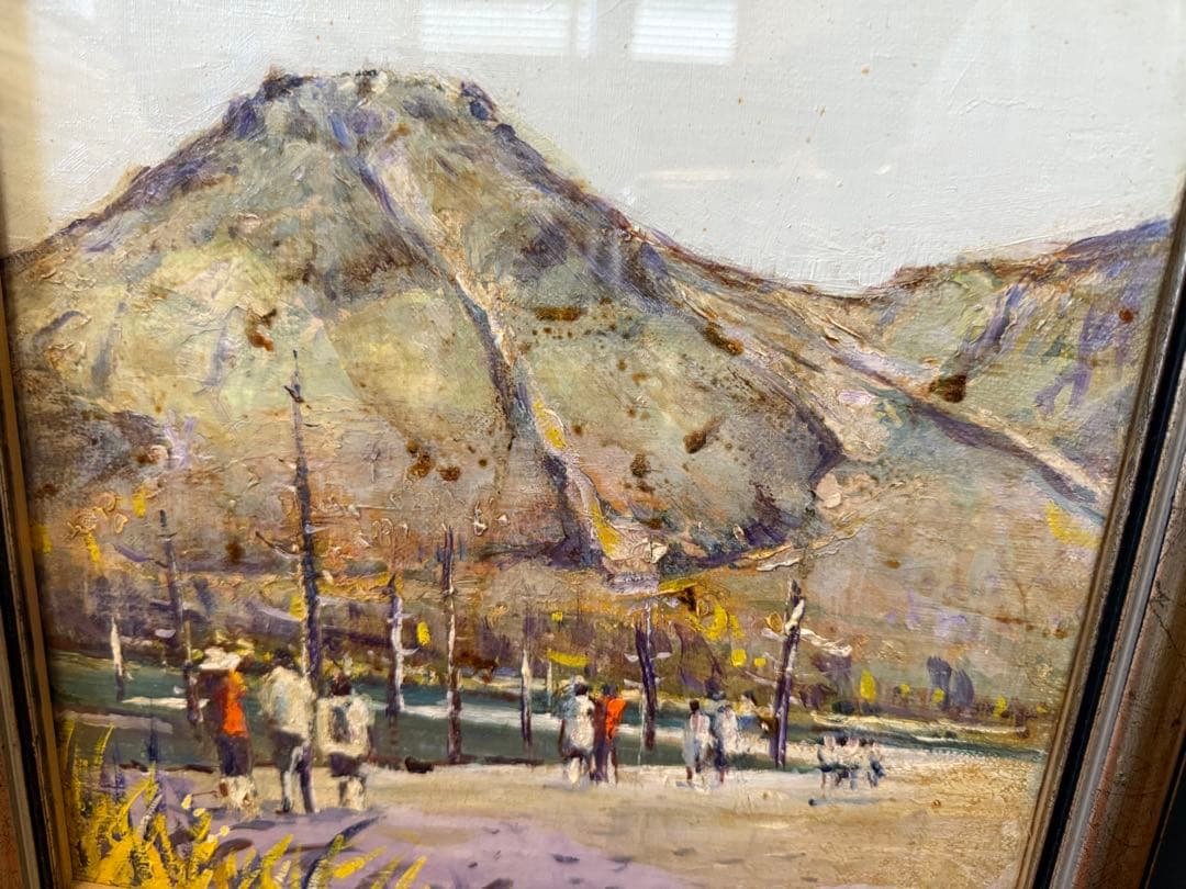 41.「焼岳染まる」髙橋一善 油絵