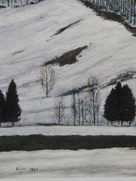 相原求一朗、【浅春の丘】、希少な画集より、状態良好、新品高級額装付