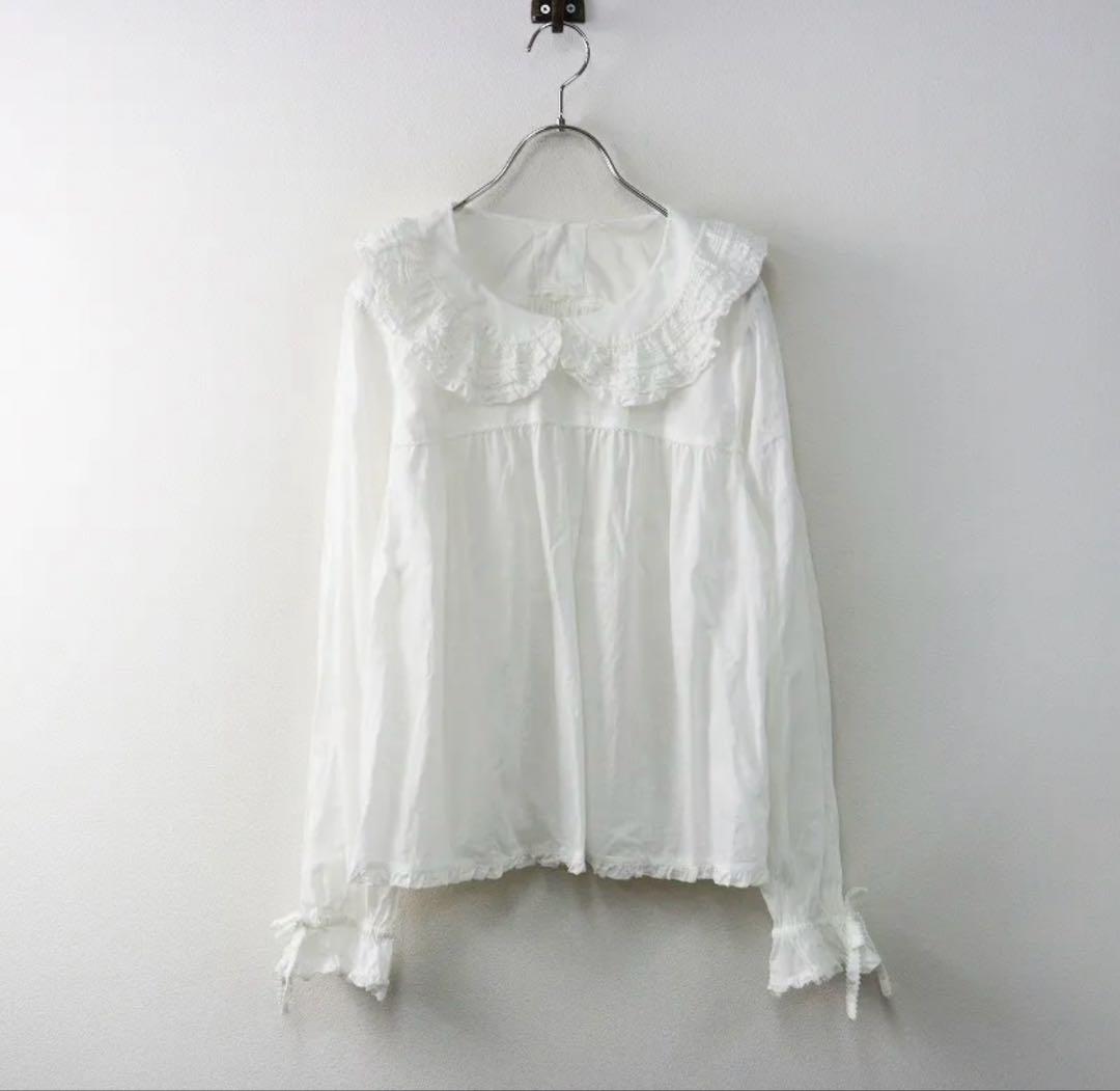 ピンクハウス綿ローンラウンドカラープルオーバー