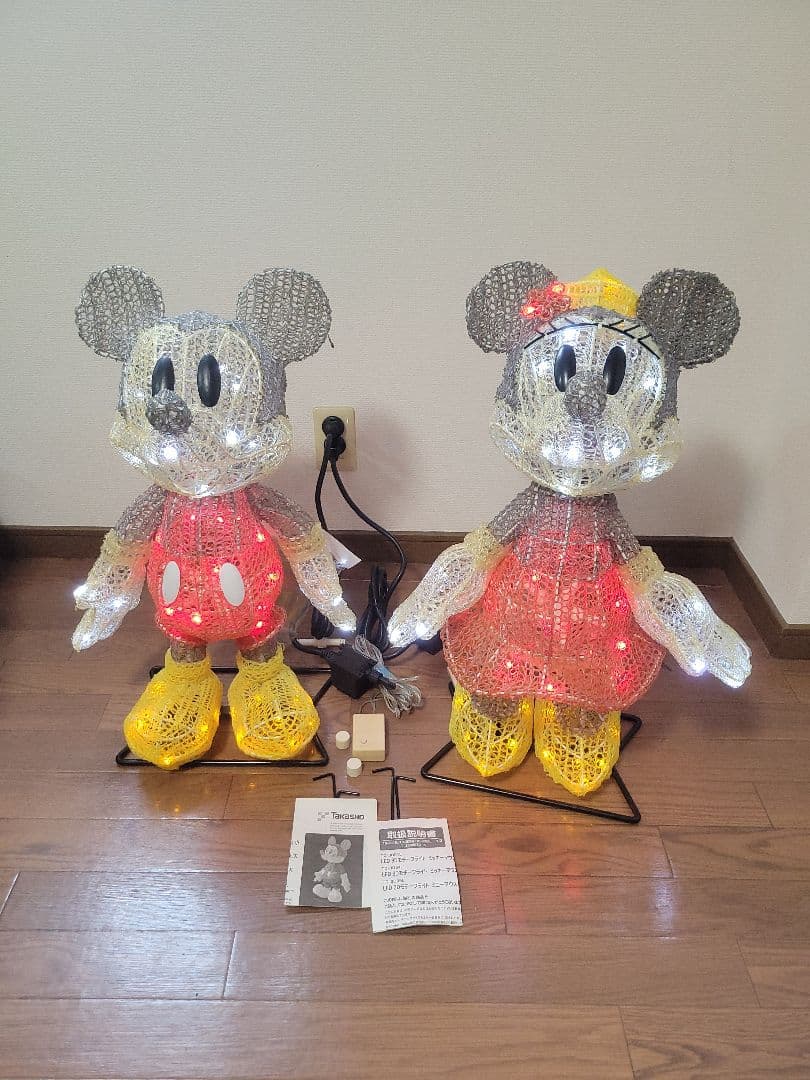 希少 Disney LED BIG ミニー ミッキー2体 3Dモチーフライト