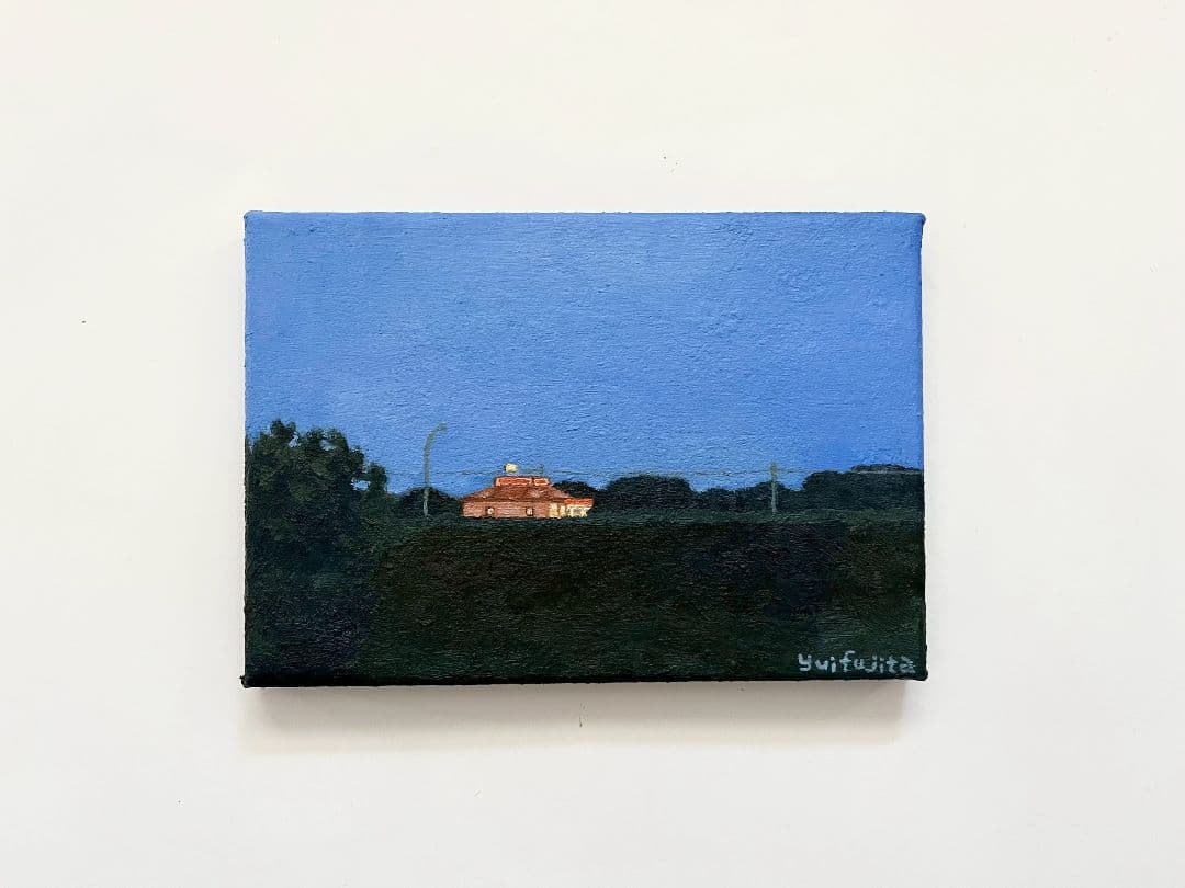 油彩画　昼と夜の間 東 弘孝 『月夜のオンフルール』 油彩画 - 北海道画廊