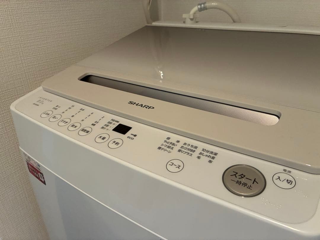 【8/15までの販売】SHARP 縦型洗濯機 8.0kg 2024年製　送料無料