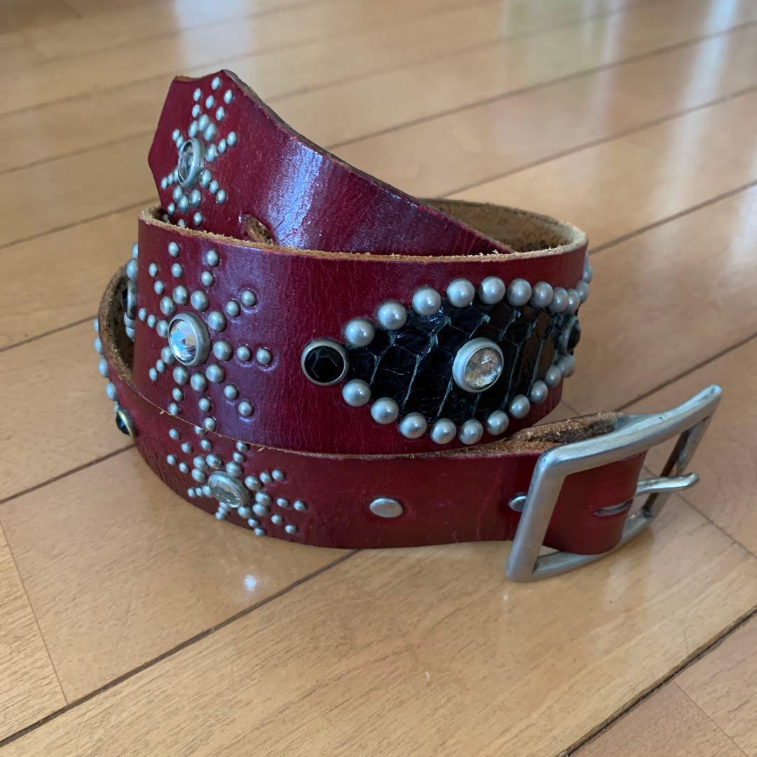 HTCバーガンディ装飾ベルト 32インチ