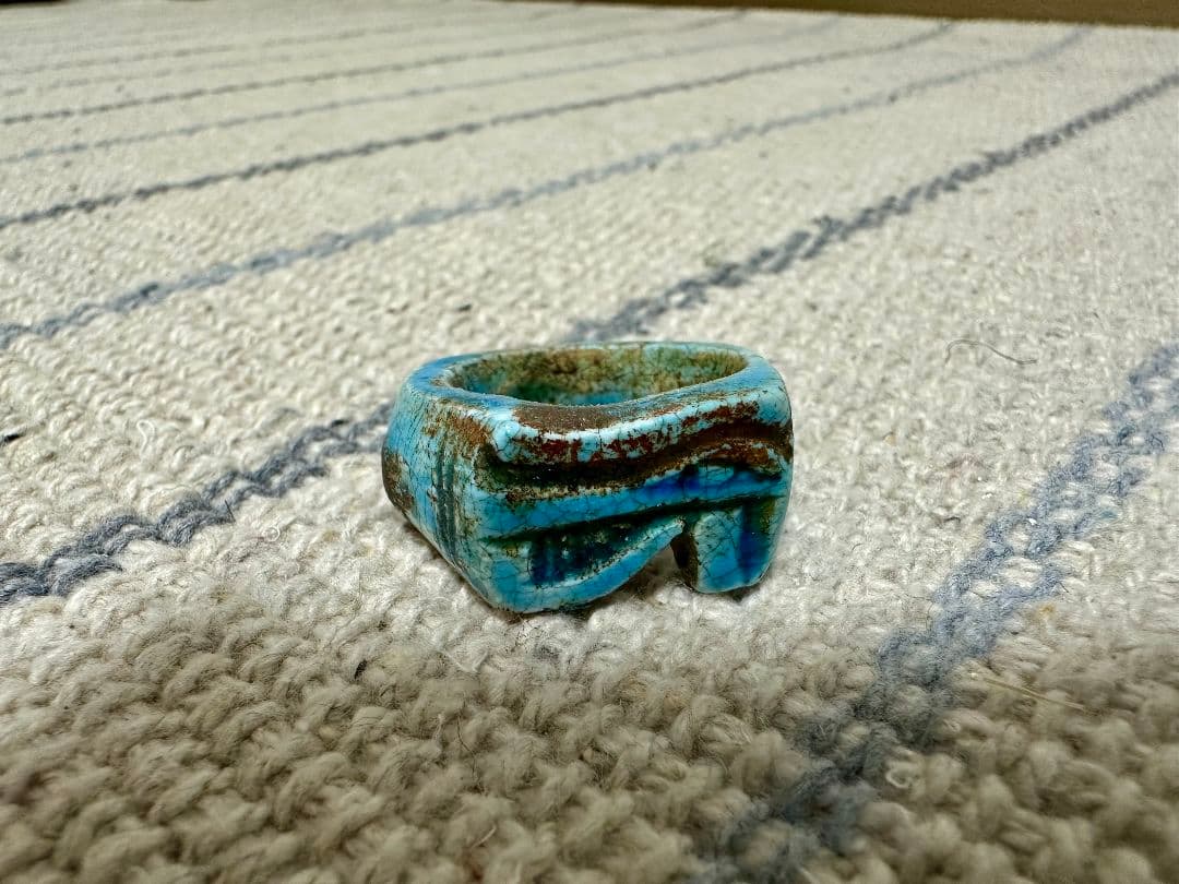 秘蔵品！ 古代エジプト 聖眼ウジャト ホルスの眼 リング ファイアンス 文化遺産 秘蔵品！ 古代エジプト 聖眼ウジャト ホルスの眼 リング ファイアンス