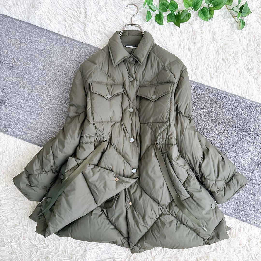 近年モデル　MaxMara ライトダウン　コート　キルティング　オリーブ　38 近年モデル MaxMara ライトダウン コート キルティング オリーブ 38