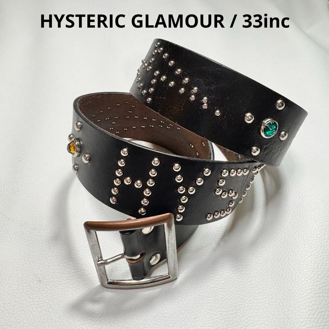 33✨ ヒステリックグラマー スタッズベルト ロゴ カミナリ カラー