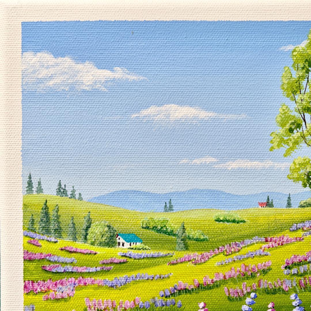 アクリル画 原画 「ルーピンの咲く丘01」 SSMサイズ キャンバス - メルカリ