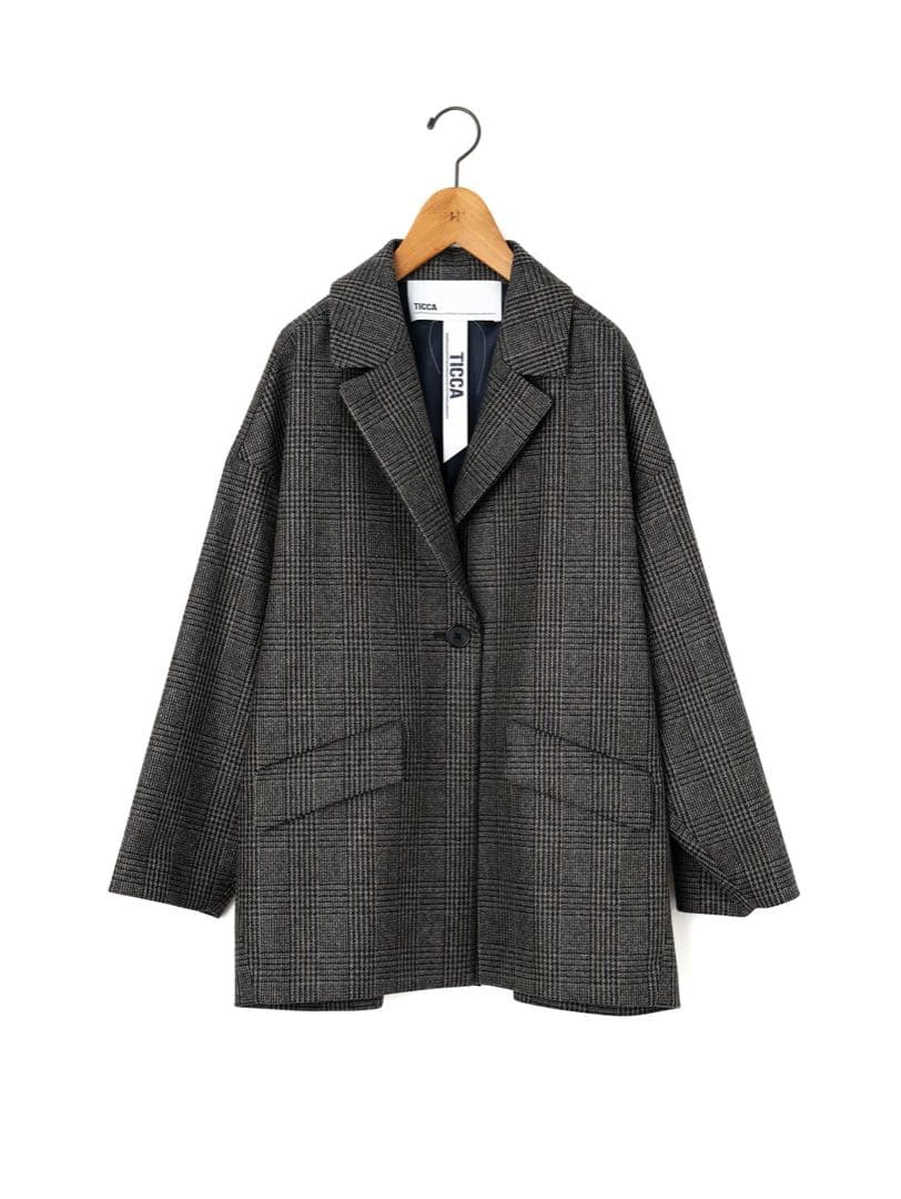 TICCA |チェックジャケコート/TBEA-521.グレーチェック