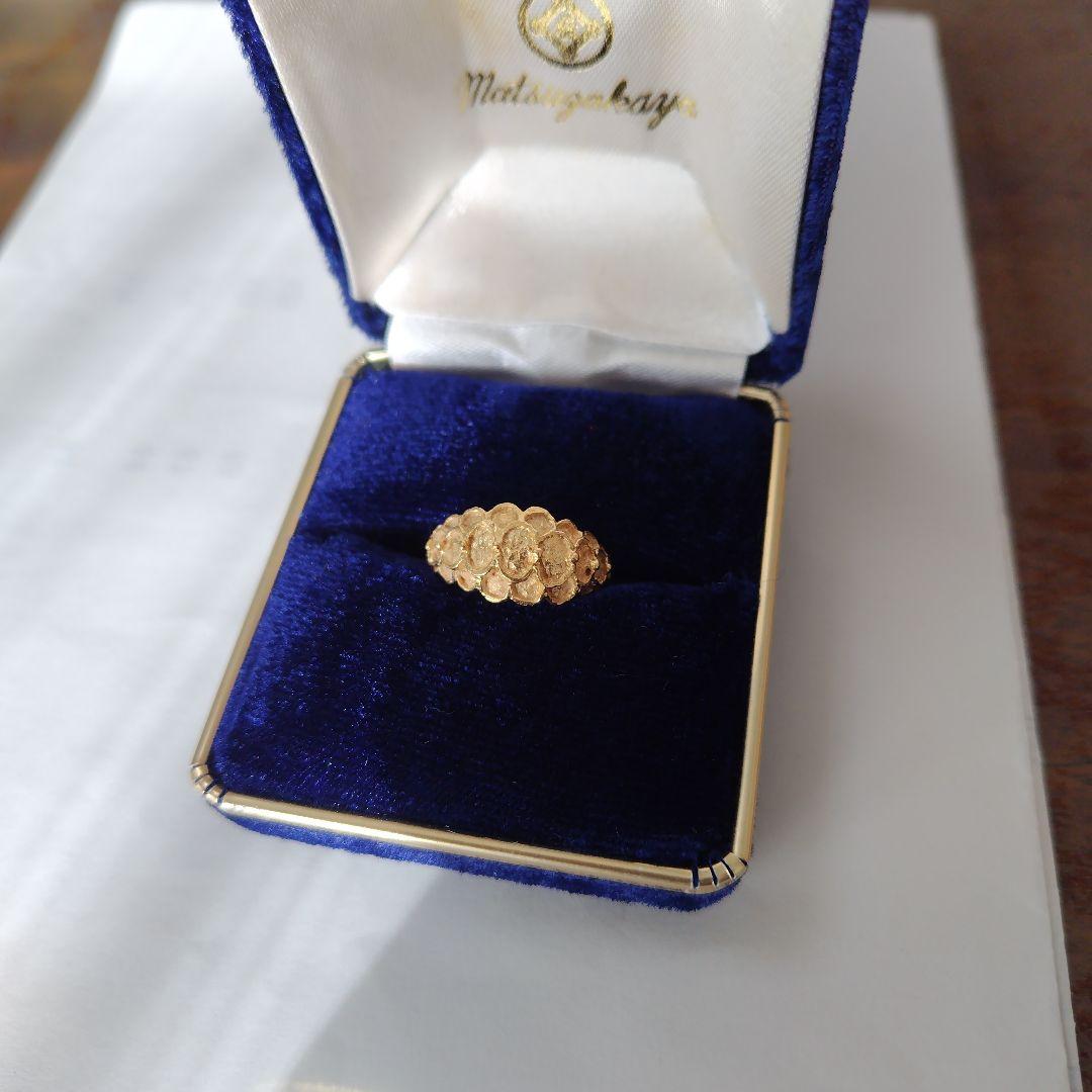 K18ゴールド テクスチャーリング ジュエリーボックス付き