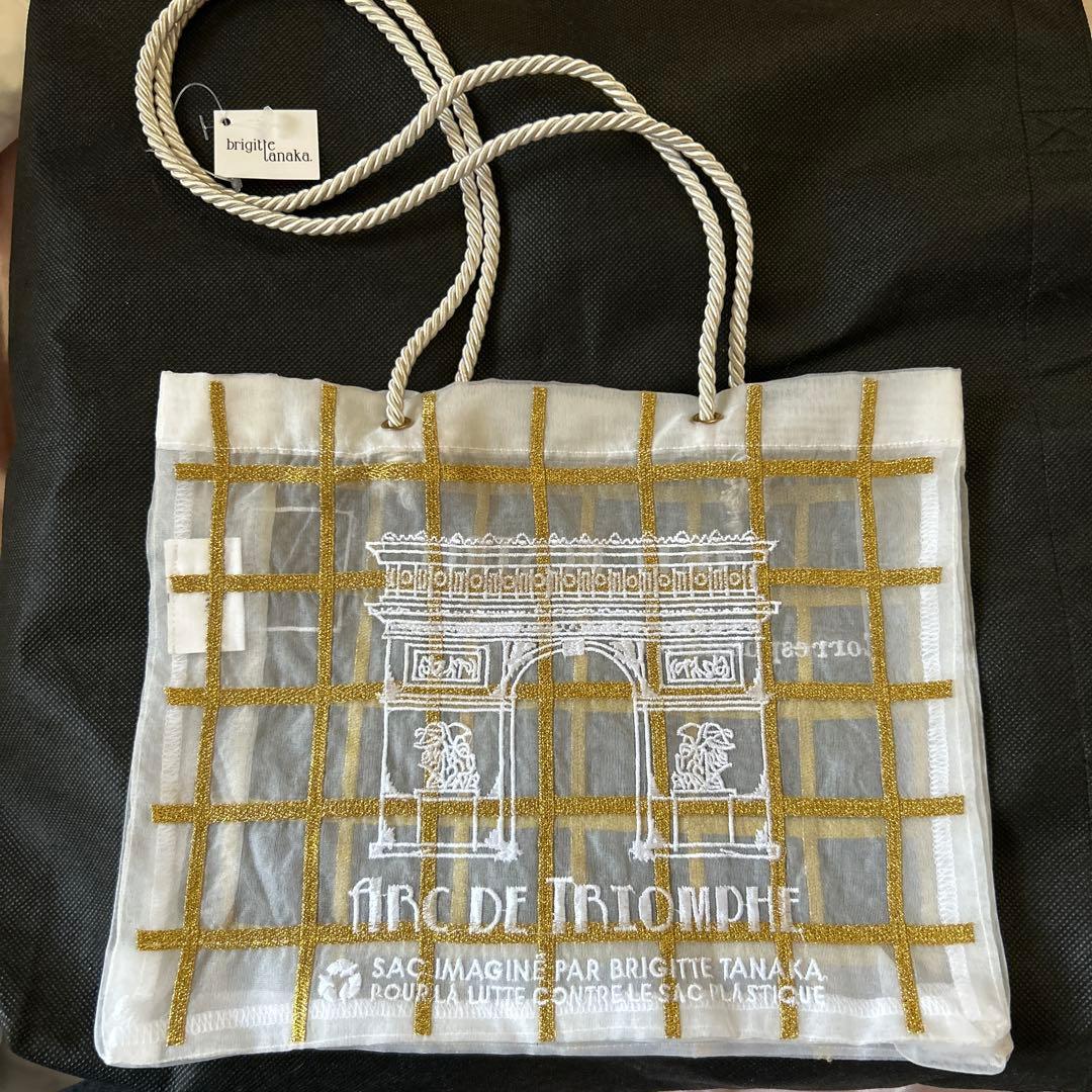 ブリジットタナカ　オーガンジーバッグ 凱旋門 BRIGITTE TANAKA PARIS 凱旋門 GOLD 刺繍入りオーガンジーバッグ