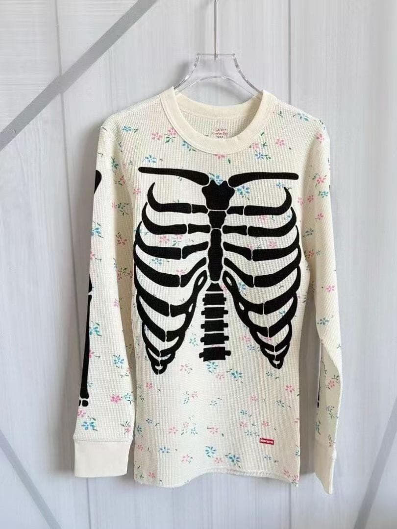 美品 Hanes 骸骨プリント 長袖Tシャツ M