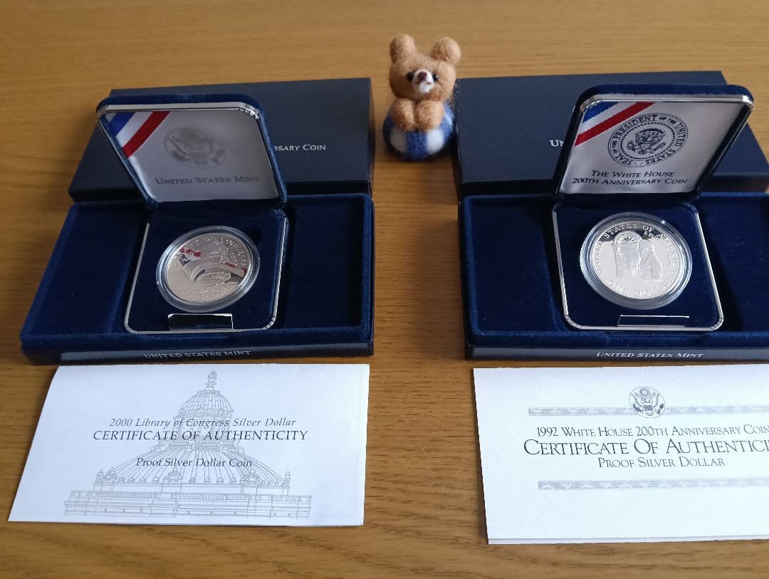 ☆激レア！☆ホワイトハウス200周年記念銀貨 ＆ 議会図書館200周年記念