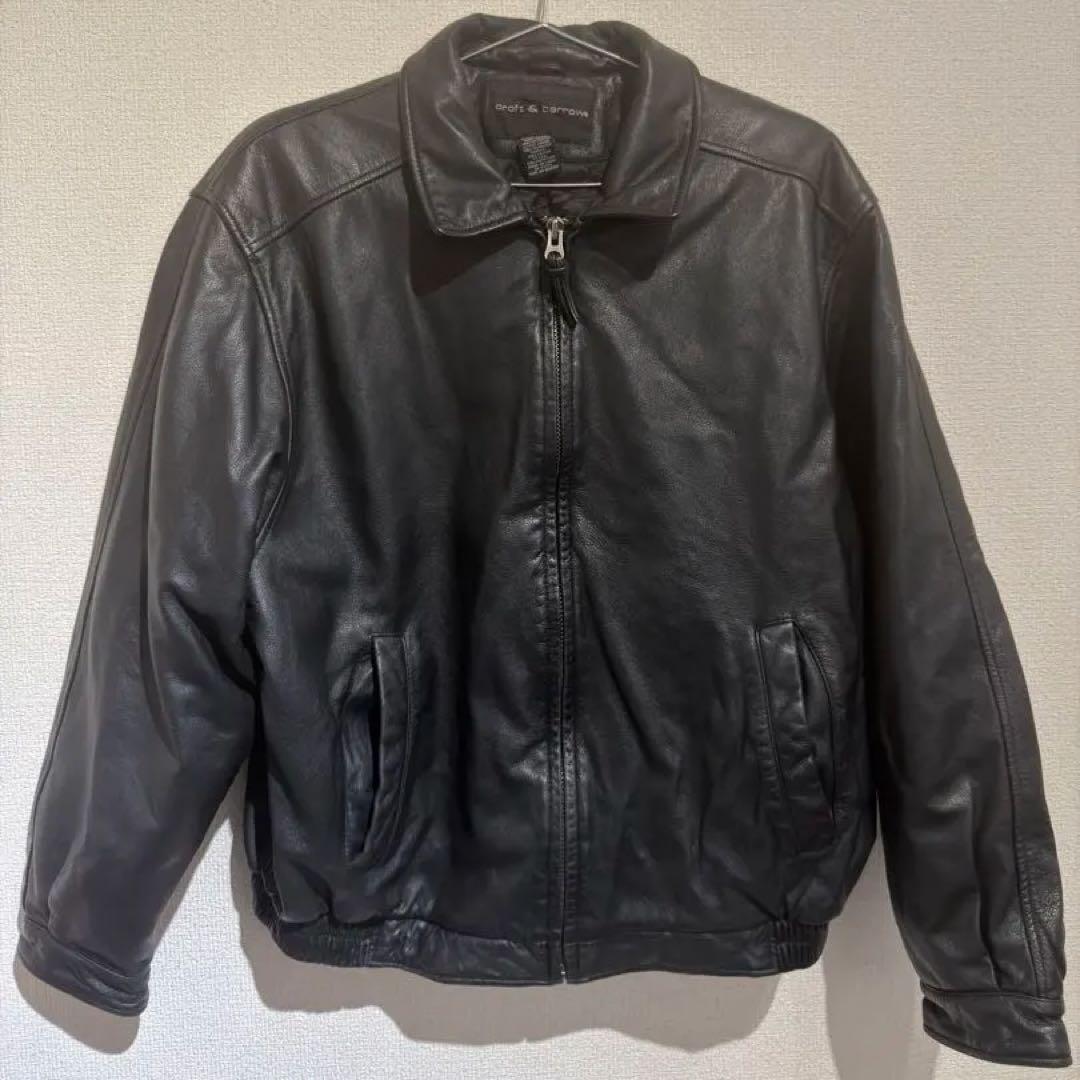 croft & barrow ブラックレザー ジャケット M