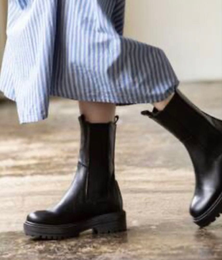 【CARMEN SALAS 】サイドゴアブーツ 39 黒