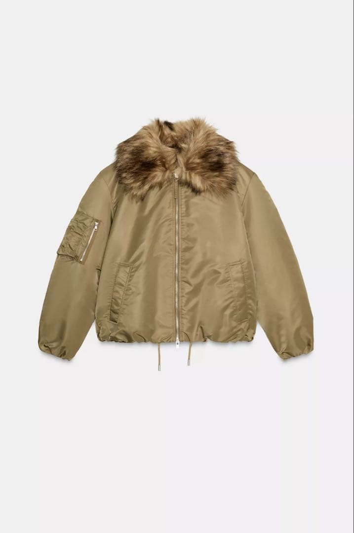 ZARA フェイクファー襟ボンバージャケット