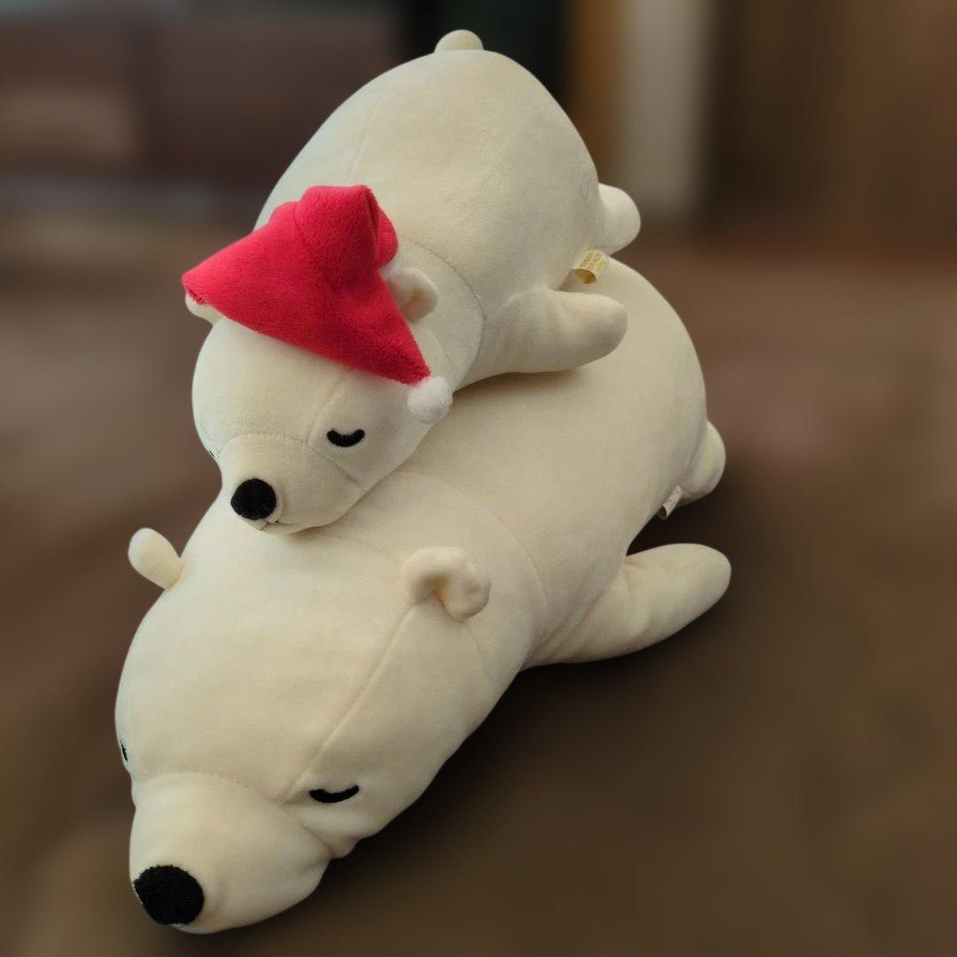 親子 しろくまぬいぐるみ 抱き枕 りぶはあと プレミアムねむねむアニマルズ