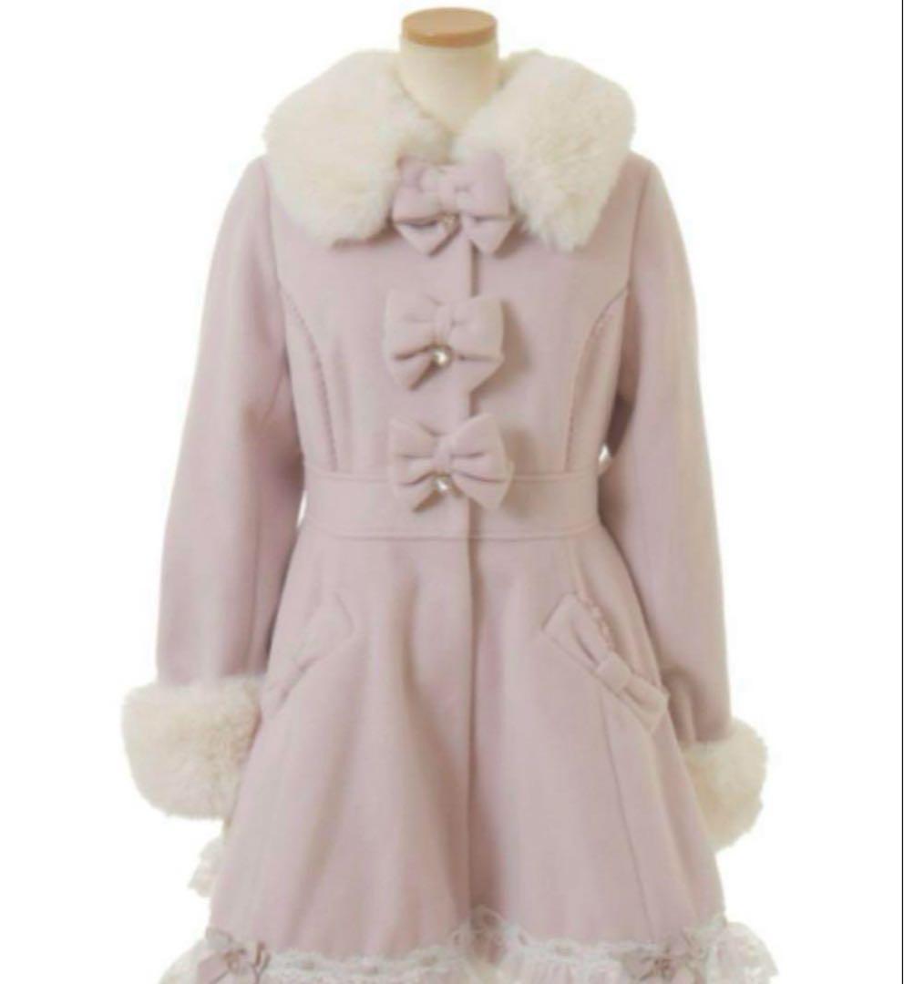 リズリサ お姫様コート バックティアードリボンコート ピンク