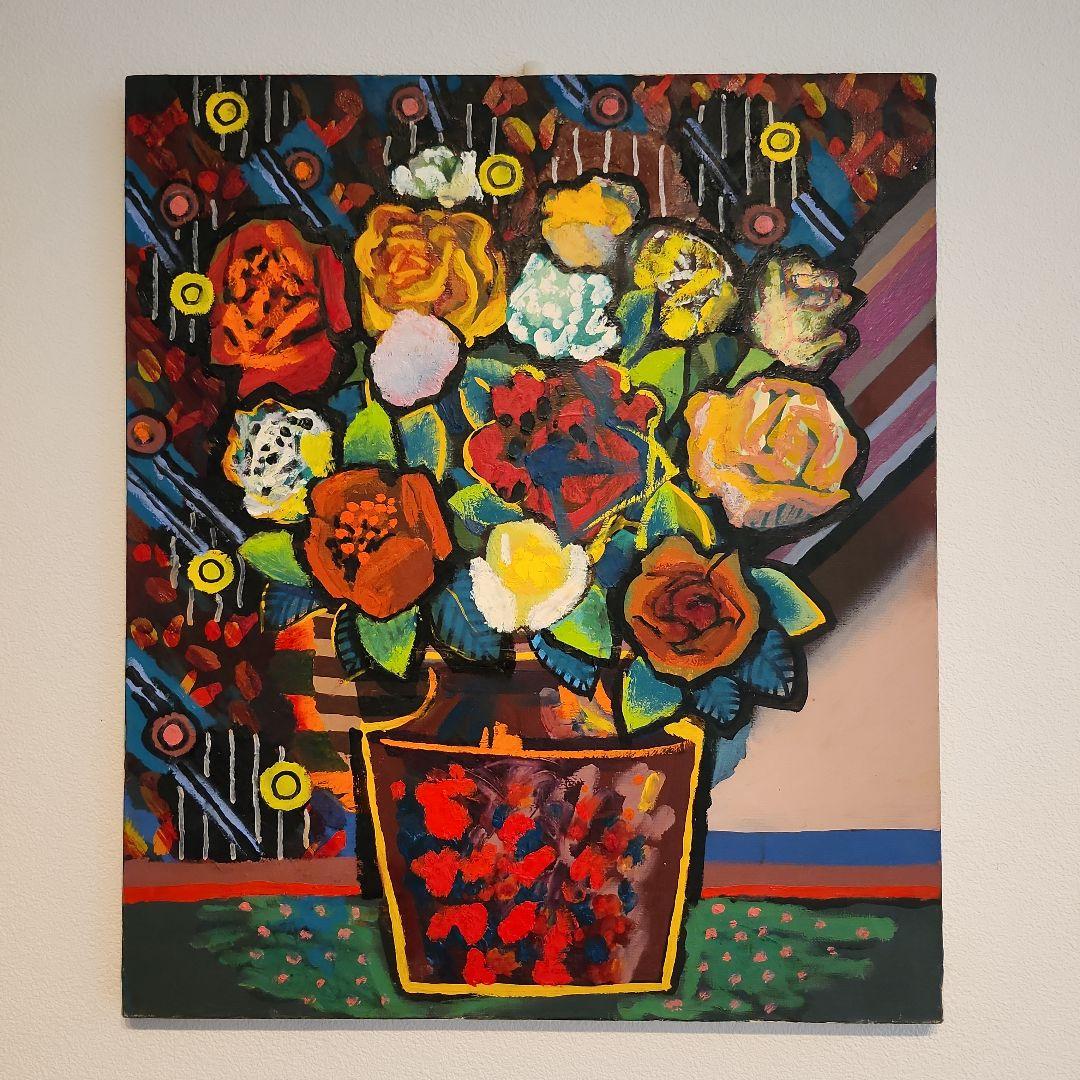 油彩画「積み木の城」冨田洋美