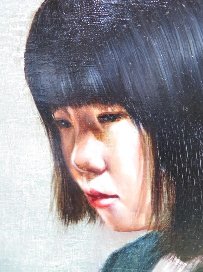 市川元晴 　「菜の花と少女」　油彩　 F6号　ル・サロン永久会員　 三軌会会員