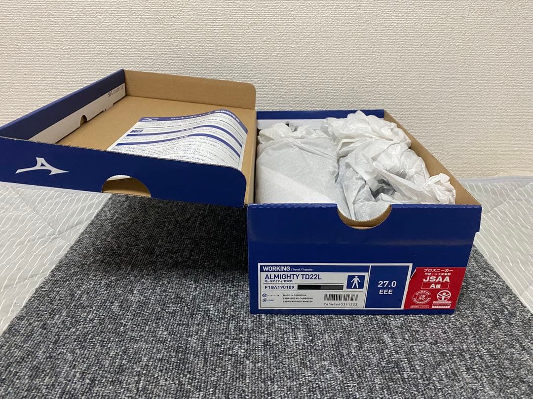 安全靴　Mizuno ALMIGHTY TD22L ブラック 27.0EEE