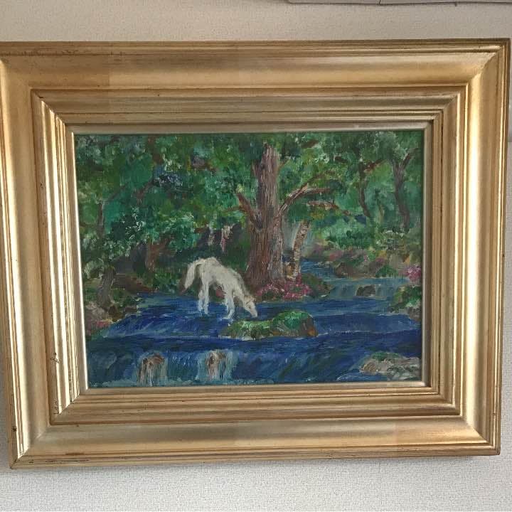表題孤独感油絵水辺の白馬額外側サイズ50cm×39cmアート 楽天市場】油彩画 F6号 広瀬和之 「白馬岳」 真筆 額入り 額装絵画
