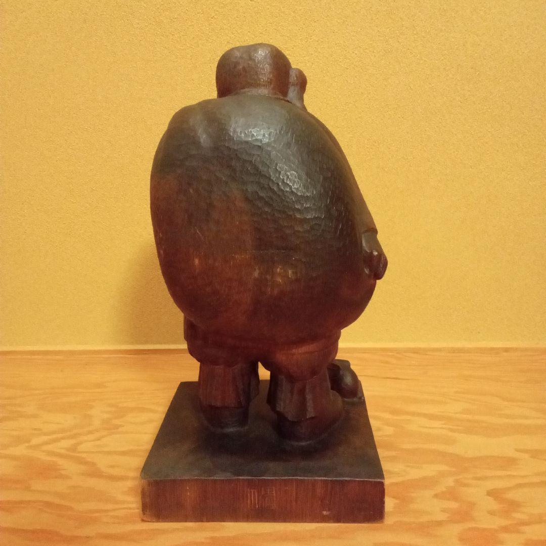 真作】 木彫 大作 (希少大作) 因幡の白うさぎ 大国主神像 中村清人 作