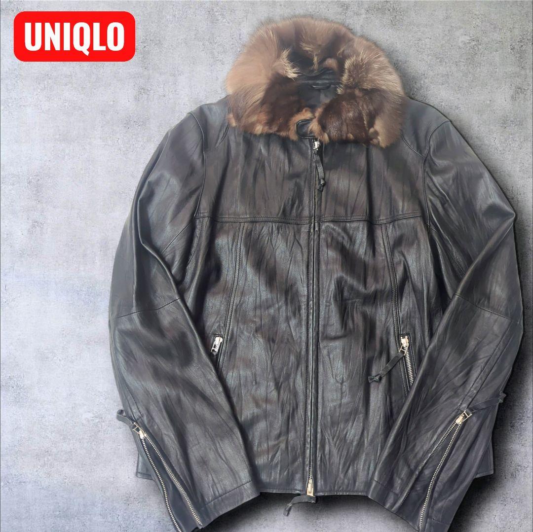 00's OLD UNIQLO オールド ユニクロ ラムレザー ジャケット XL