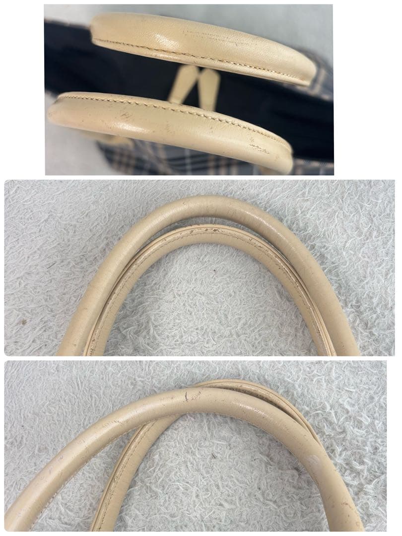 バーバリーブルーレーベル 水色 系チェック柄エコバッグ 日本製 トート